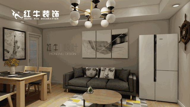 南京云南路西桥花苑79平米现代简约风格装修  温馨浪漫01红牛装饰